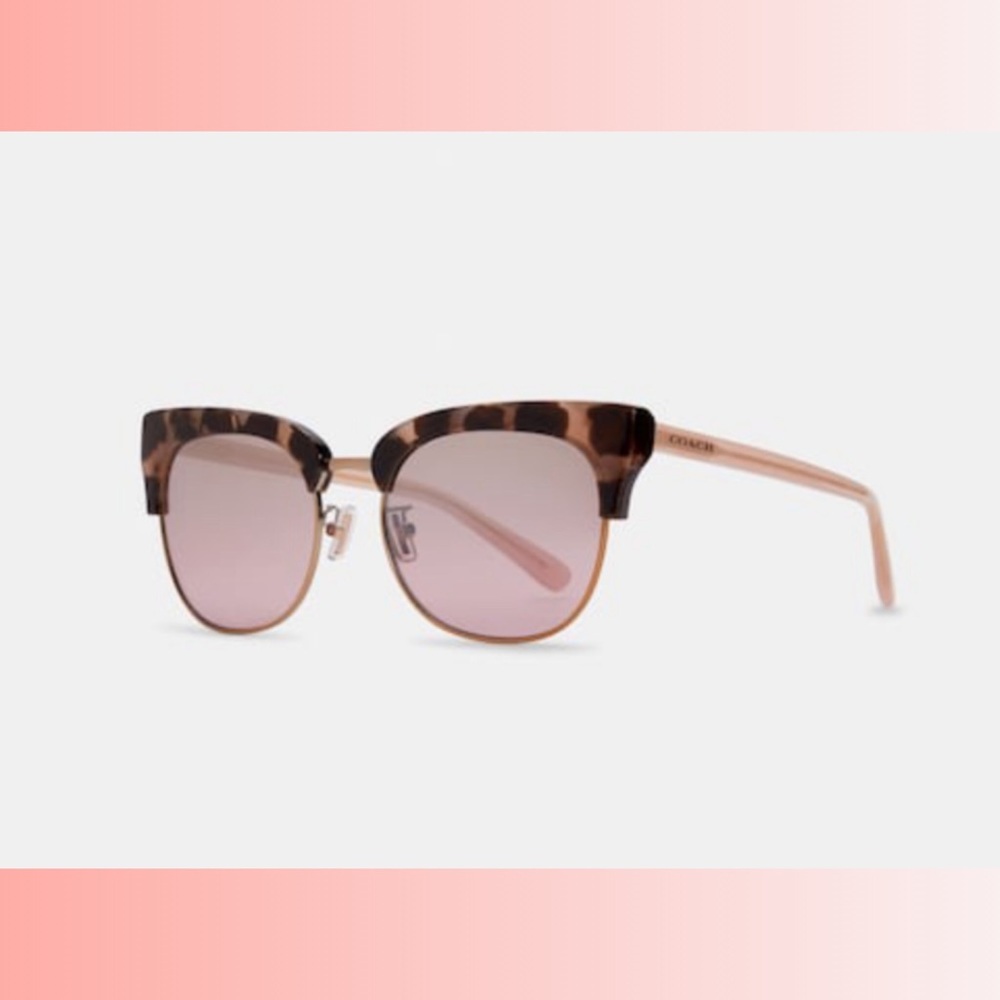 COACH SEMI RIMLESS PINK TORTOISE BOBBI SUNGLASSES ALL SEASONS - Picture 4 of 9